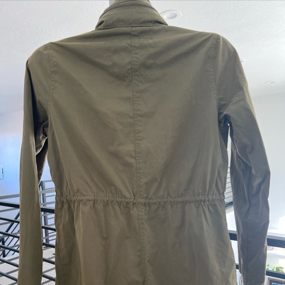 Mossimo Supply Co. Olive Green Utility Jacket size medium Cinched Waist Hood - Picture 12 of 15